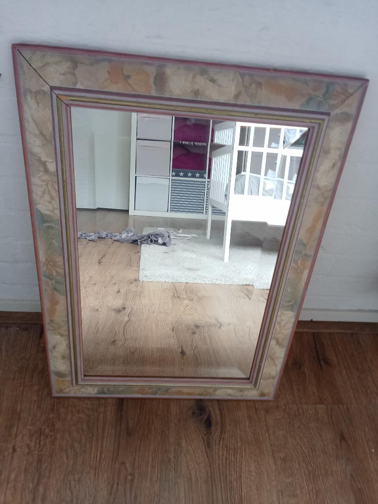 Spiegel  roze goud bloemen, Huis en Inrichting, Woonaccessoires | Spiegels, Ophalen, Minder dan 50 cm, Zo goed als nieuw, Minder dan 100 cm