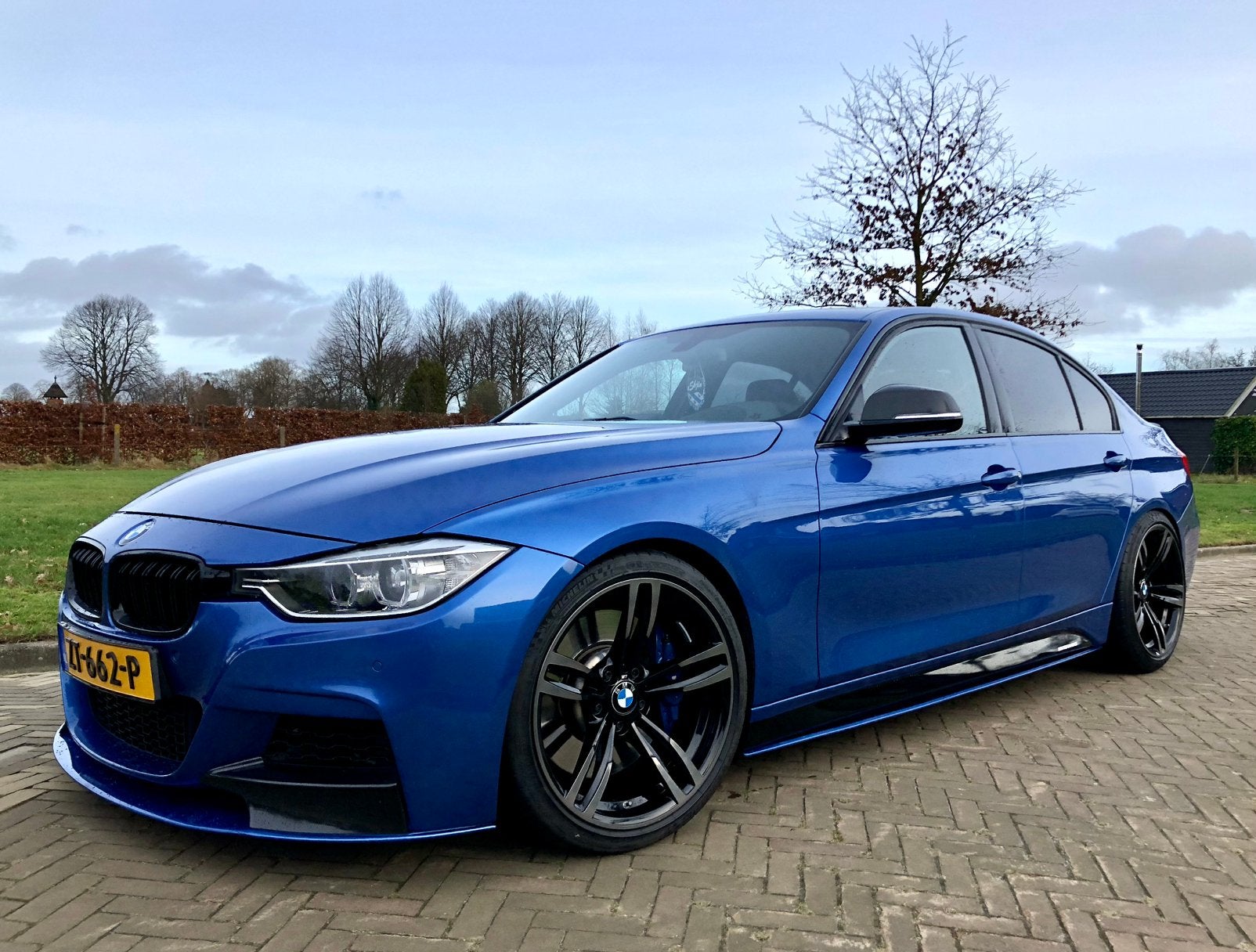 BMW 335i F30 / 3 serie Estoril blauw, Auto's, BMW, Automaat, Achterwielaandrijving, Zwart, Blauw