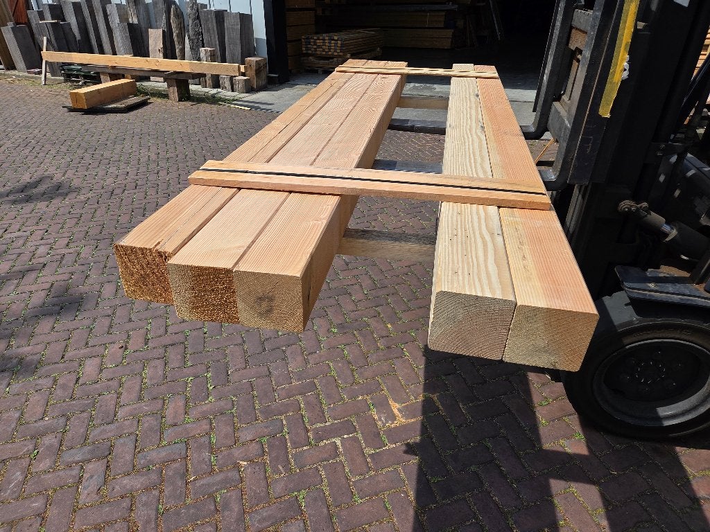 5 Douglas palen / balken - geschaafd 14x14 cm - nr: TB31, Ophalen, Nieuw, 250 cm of meer, Balken
