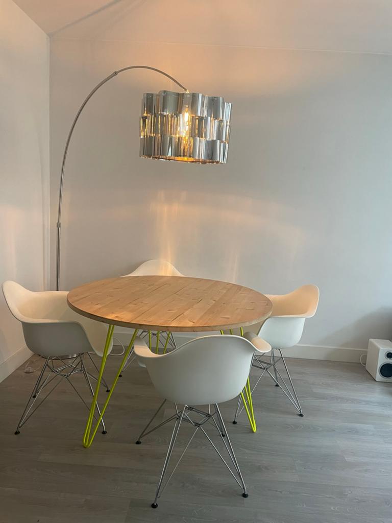 Eettafel kuipstoelen 4 stuks, Ophalen, Gebruikt, Wit, Vier