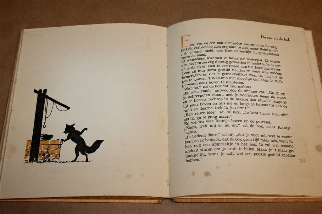 Fabelen van De La Fontaine — Vintage Kinderboek 1942, Ophalen of Verzenden, Gelezen, Fictie algemeen