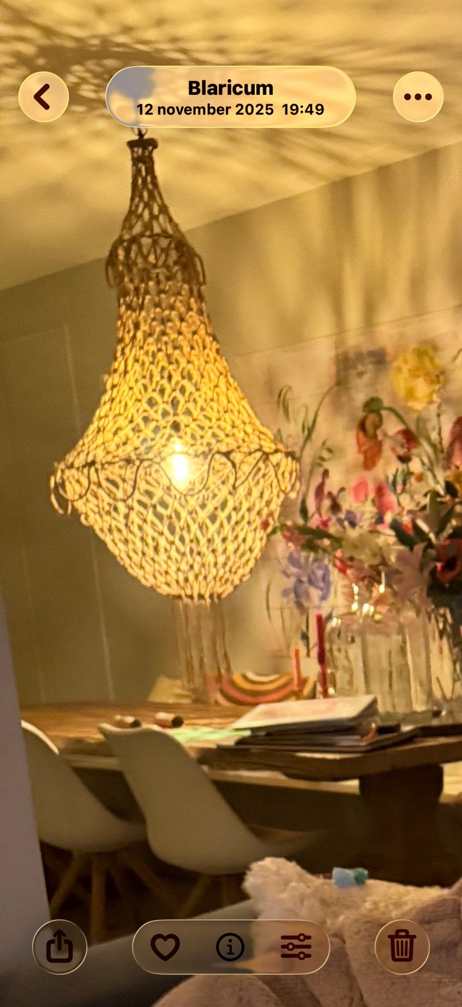 HK knotted rope chandelier, kroonluchter van geknoopt touw, Huis en Inrichting, Ophalen, Zo goed als nieuw, Natuurlijk materiaal
