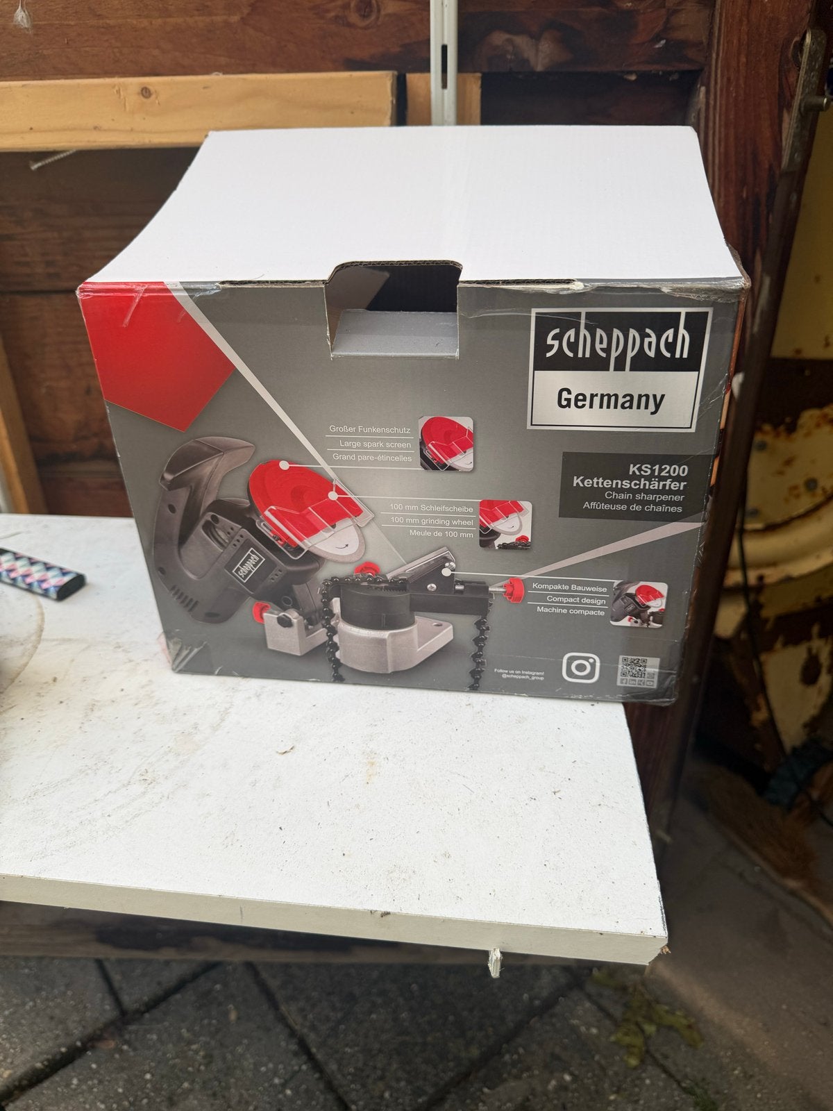 Scheppach KS1200 Kettingzaagslijper - Nieuw in doos, Ophalen of Verzenden, Zo goed als nieuw, Minder dan 700 watt, Overige typen