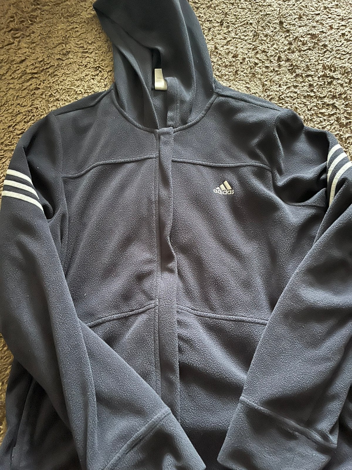 Adidas fleecejack, Ophalen of Verzenden, Gedragen, Maat 36 (S), Blauw