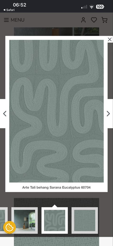 Nieuwe rol Arte Tali Sarana Eucalyptus 60704 behang, Ophalen, Minder dan 10 m², Groen, Arte