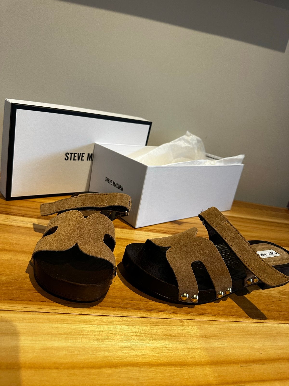 Steve Madden Canal Taupe Suede Sandalen Maat 39, Beige, Nieuw, Sandalen of Muiltjes, Ophalen of Verzenden