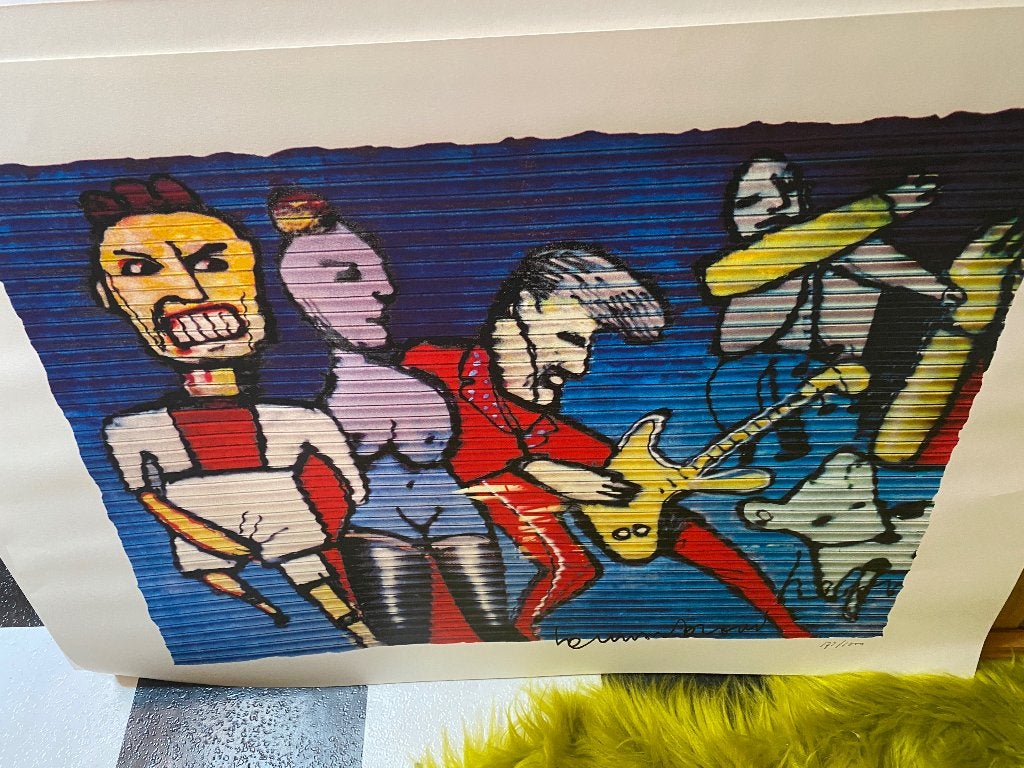 Zeefdruk Herman brood 2 x, Antiek en Kunst, Ophalen, Glas, Zeefdruk, Abstract