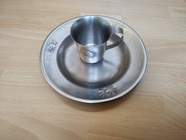 vintage kinderbordje met beker van Gero Zilmeta, Ophalen of Verzenden