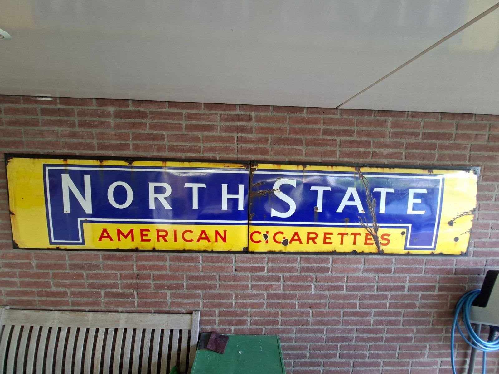 XXL Vintage emaille reclamebord North State, Ophalen