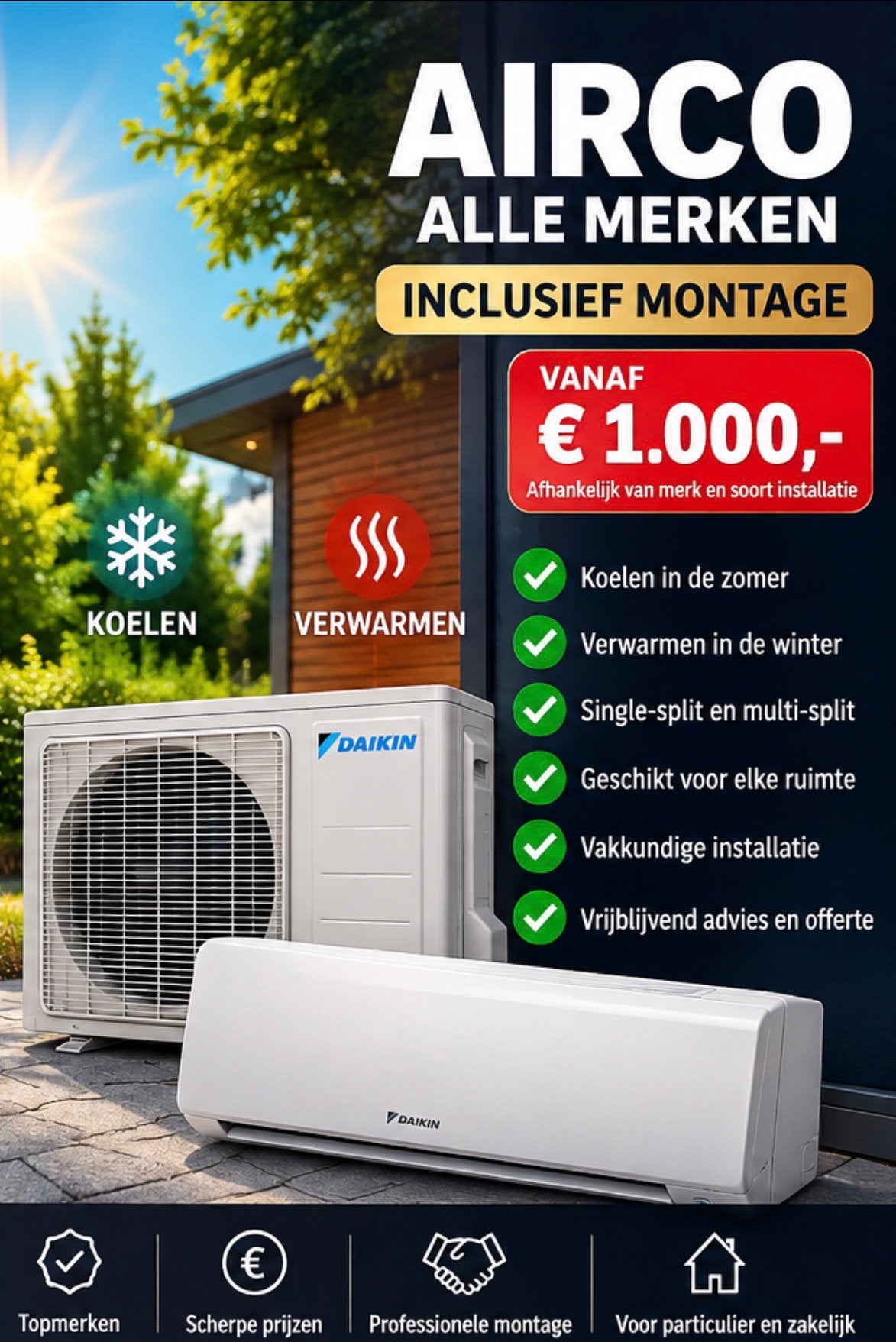 AIRCO INCLUSIEF MONTAGE VANAF € 1.000,-! ️, Ophalen, Koelen en Ontvochtigen, Nieuw, 3 snelheden of meer