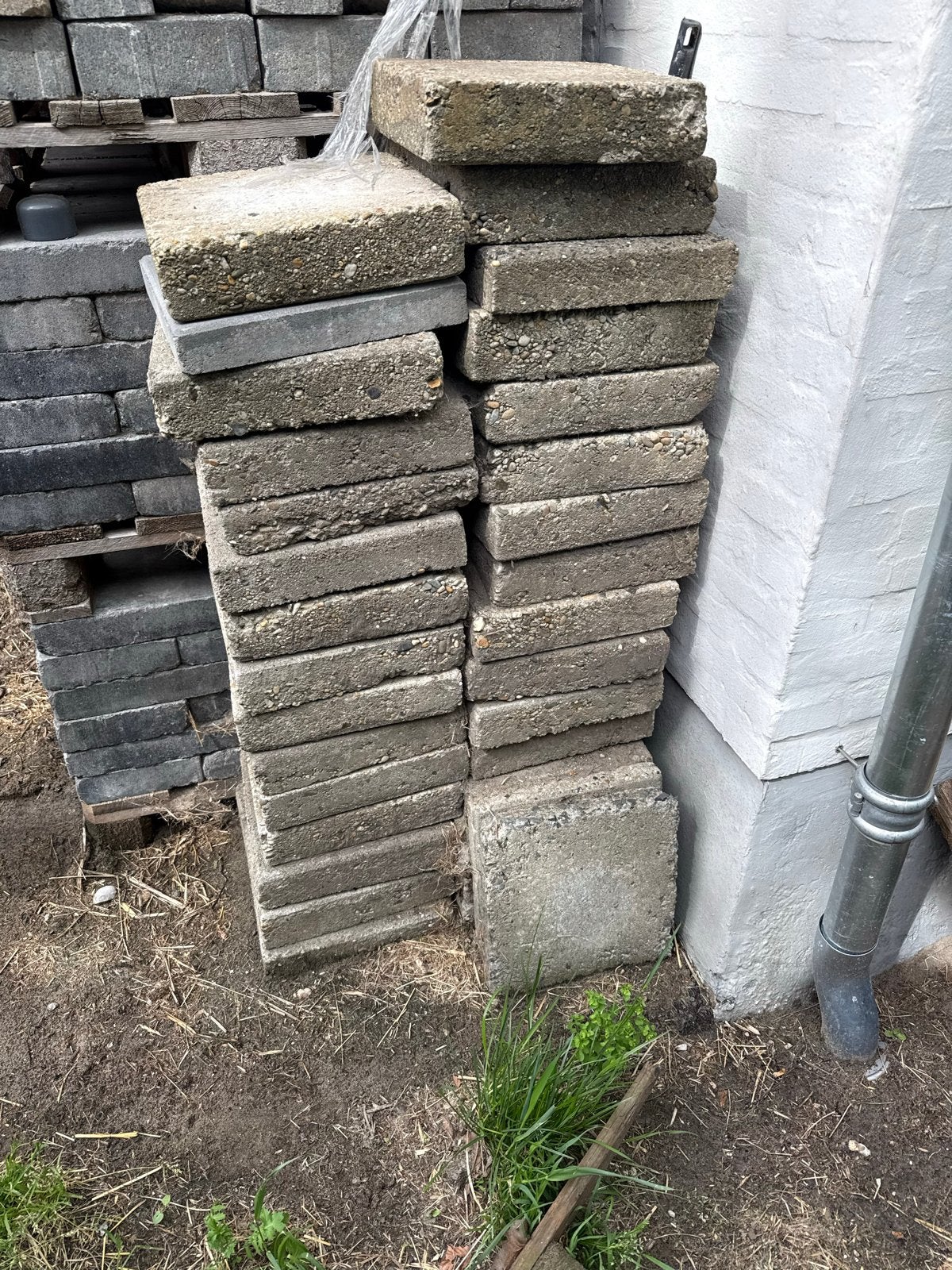 Stoeptegels 7 cm dik 30x30, Ophalen, Gebruikt, Beton, Terrastegels