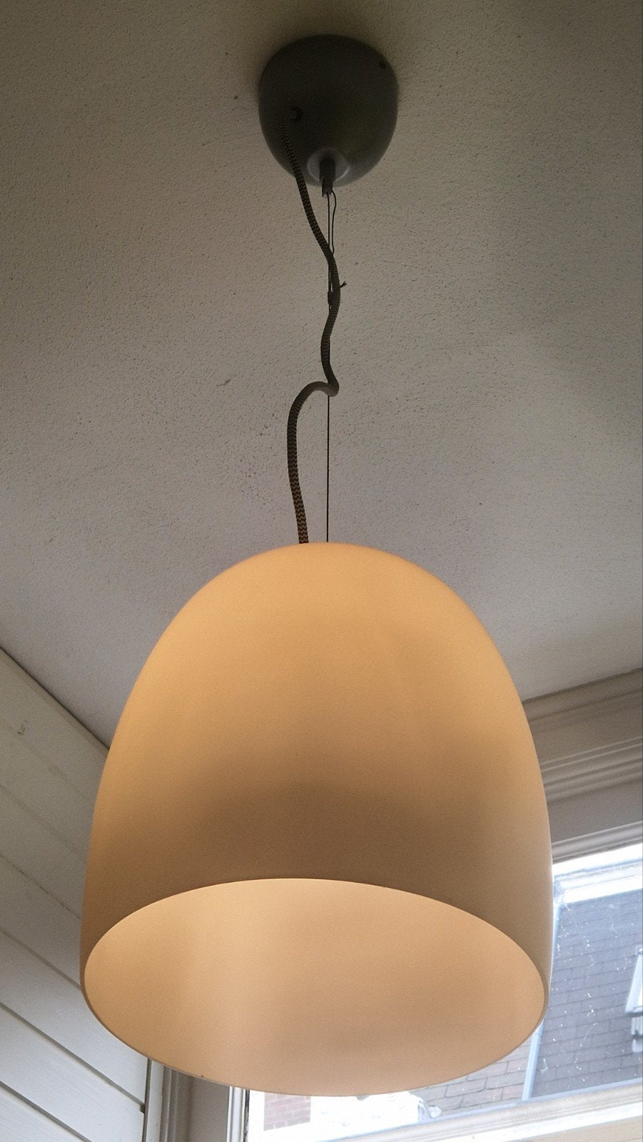 Ikea hanglamp mat-melkglas type T 9709, Huis en Inrichting, Lampen | Plafondlampen, Verzenden, Gebruikt, Glas, 60-tiger jaren