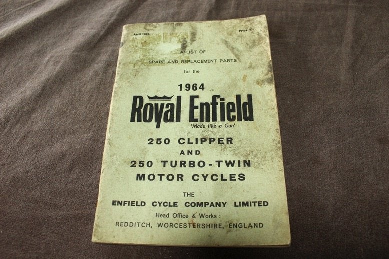 Royal Enfield 250cc Clipper turbo twin 1964 parts list, Ophalen of Verzenden, Overige merken