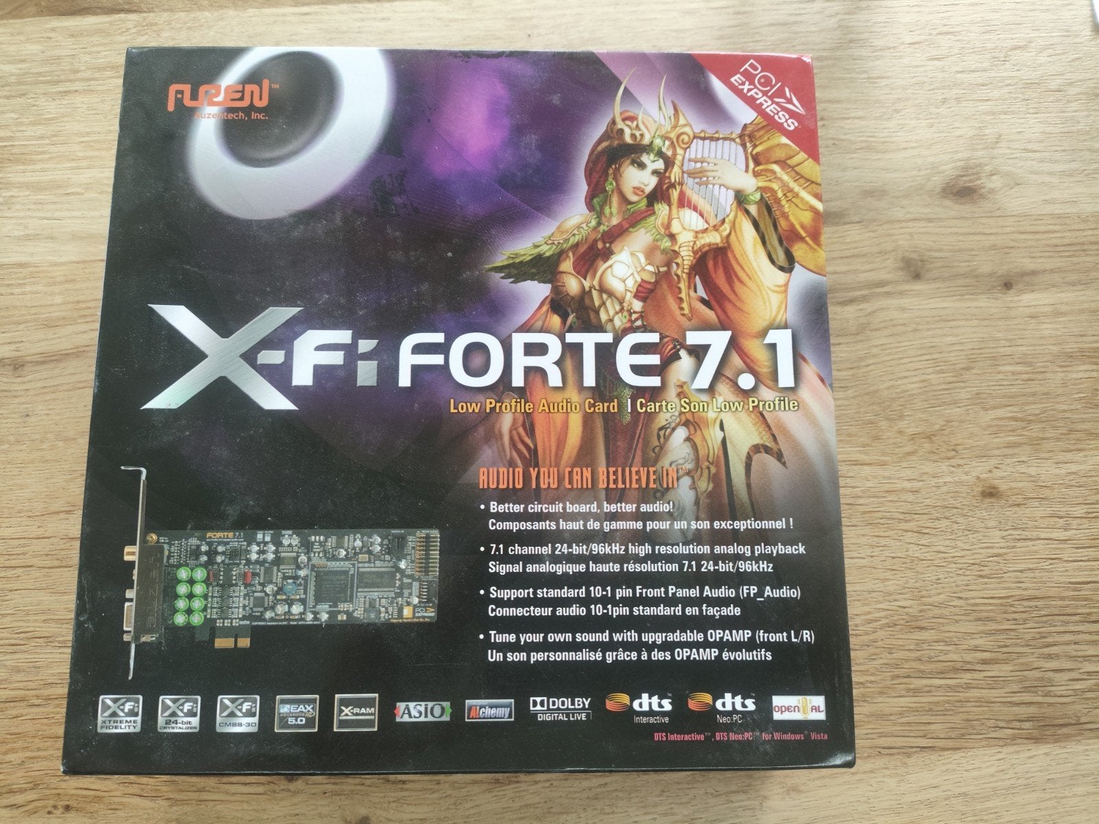 Auzen X-Fi Forte 7.1 Low Profile PCI Express geluidskaart, Ophalen of Verzenden, Gebruikt, Intern, Auzen