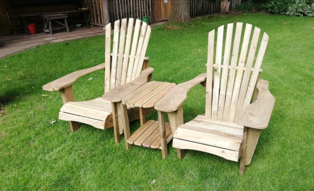 Adirondack duozit €238, Tuin en Terras, Tuinstoelen, Ophalen of Verzenden, Nieuw, Hout, Stapelbaar