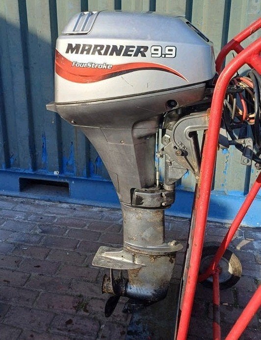 Mariner 9.9 pk 4-takt langstaart elektrische start afstbed, Ophalen, Gebruikt, 5 tot 10 pk, Viertaktmotor