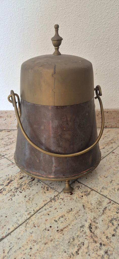 Antieke koperen/bronzen waterketel met deksel, 37 cm hoog, Antiek en Kunst, Antiek | Koper en Brons, Ophalen of Verzenden, Koper