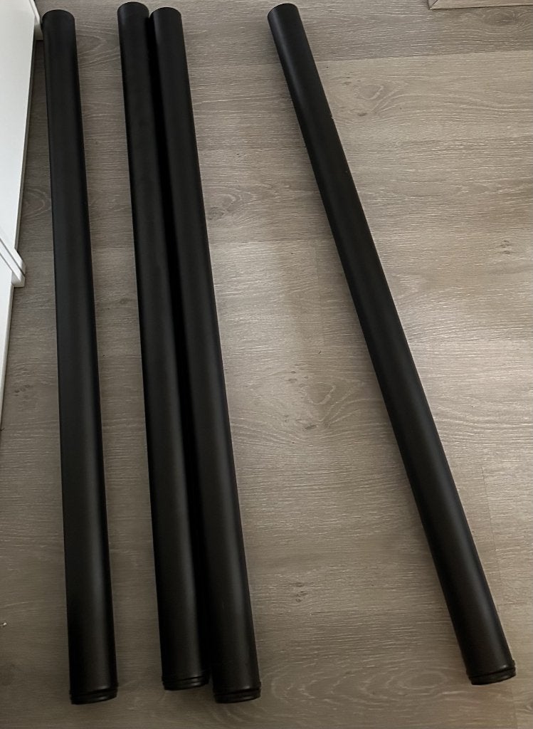 Vier opschroefbare tafelpoten 110 cm hoog zwart, Ophalen, Tafelpoot, Minder dan 50 cm, Gebruikt