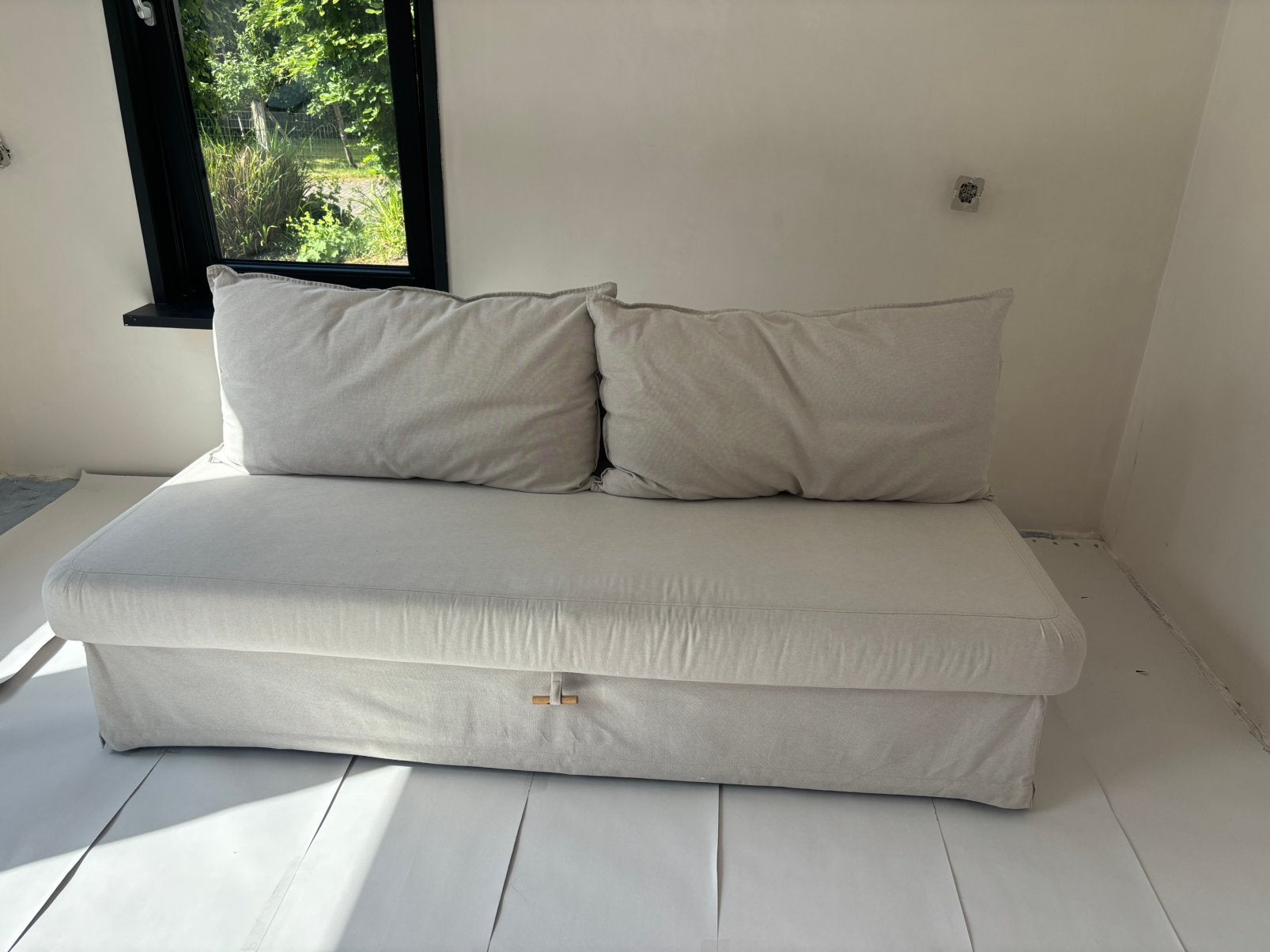 Slaapbank Himmene Ikea, Ophalen, Gebruikt, Beige, Tweepersoons