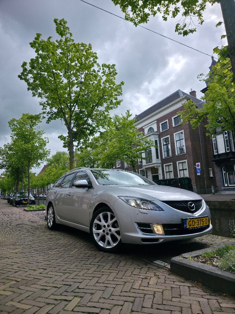 Mazda 6 2.5 Sportbreak 2009 Grijs, Auto's, Mazda, Zwart, 4 cilinders, Leder, Handgeschakeld