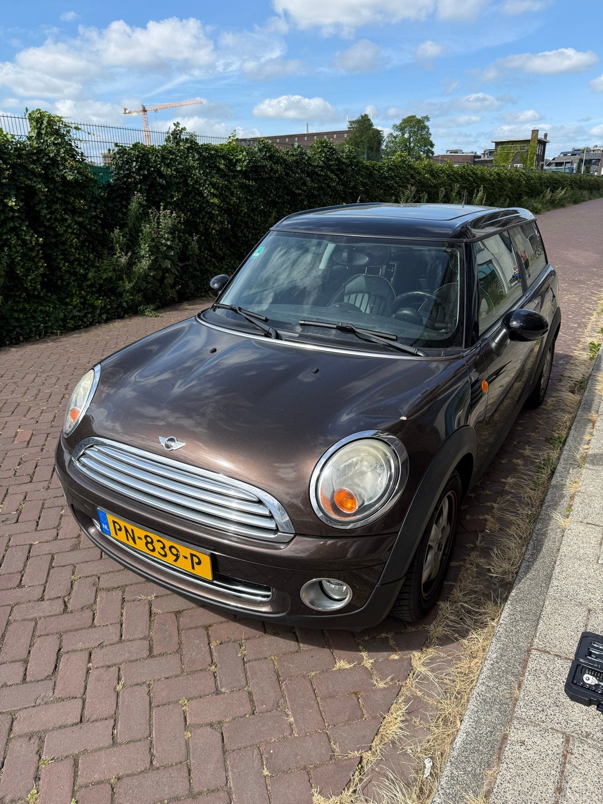 Motorkap Mini Cooper R55 R56 Bruin met schade, Auto-onderdelen, Ophalen, Gebruikt, Voor, Mini