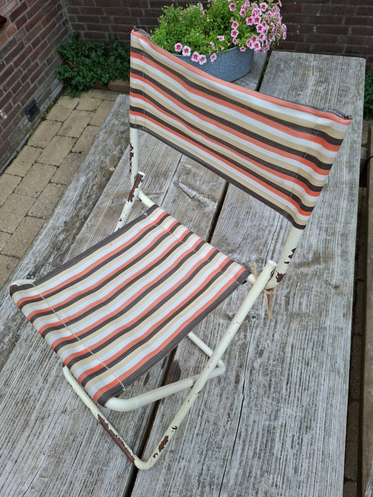 Vintage klapstoeltje / viskrukje, Ophalen of Verzenden