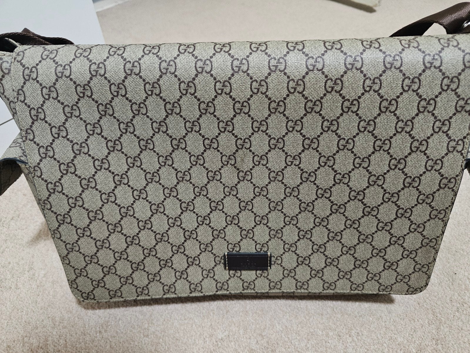 Originele Gucci tas Luiertas - Zo goed als nieuw, Kinderen en Baby's, Verzorgingstas, Bruin, Verstelbare schouderband, Gucci