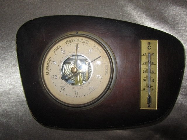 Oud weerstation; thermometer barometer, Ophalen of Verzenden