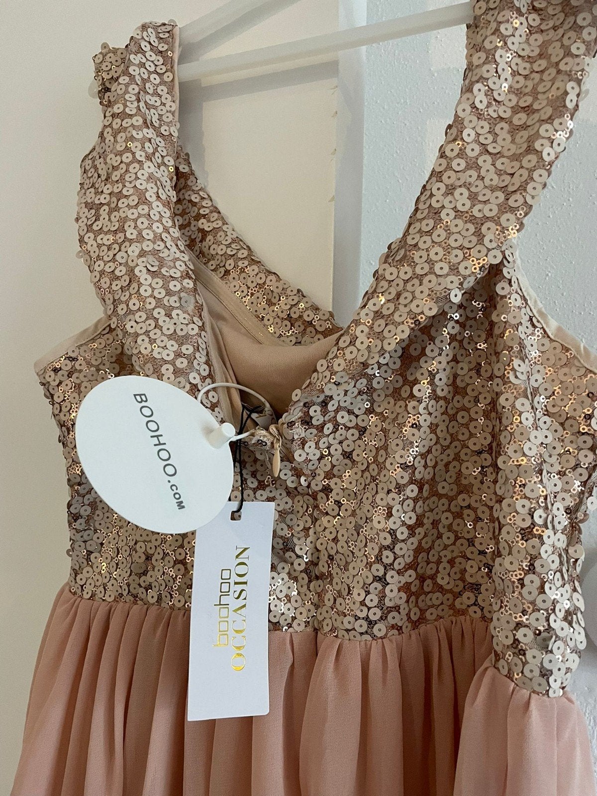 Boohoo Occasion jurk met pailletten en tule - Nieuw, Boohoo, Nieuw, Ophalen of Verzenden, Maat 36 (S)