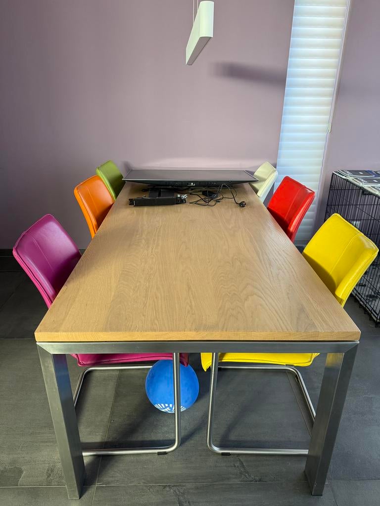 Eetkamer stoelen breeze new world luna, Huis en Inrichting, Stoelen, Ophalen, Gebruikt, Overige kleuren, Leer