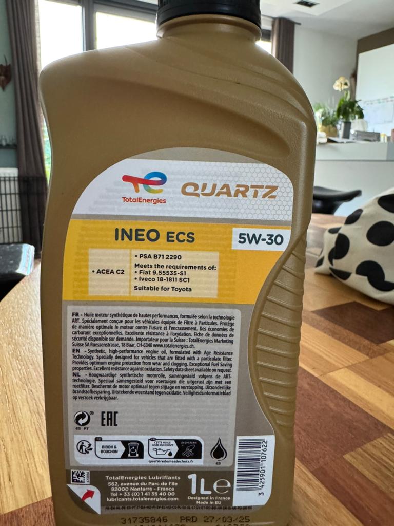 Quartz inek ecs 5W-30, Ophalen