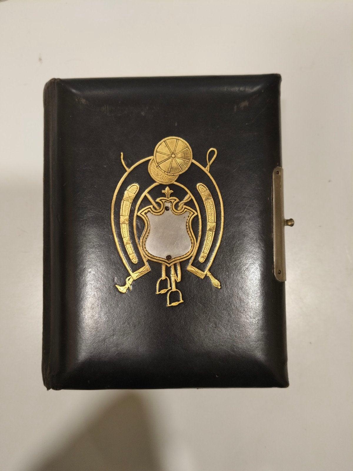 Antiek Fotoalbum met Sluiting en Gouden Decoratie, Verzamelen, Foto's en Prenten, Verzenden, Voor 1940, Gebruikt, Foto