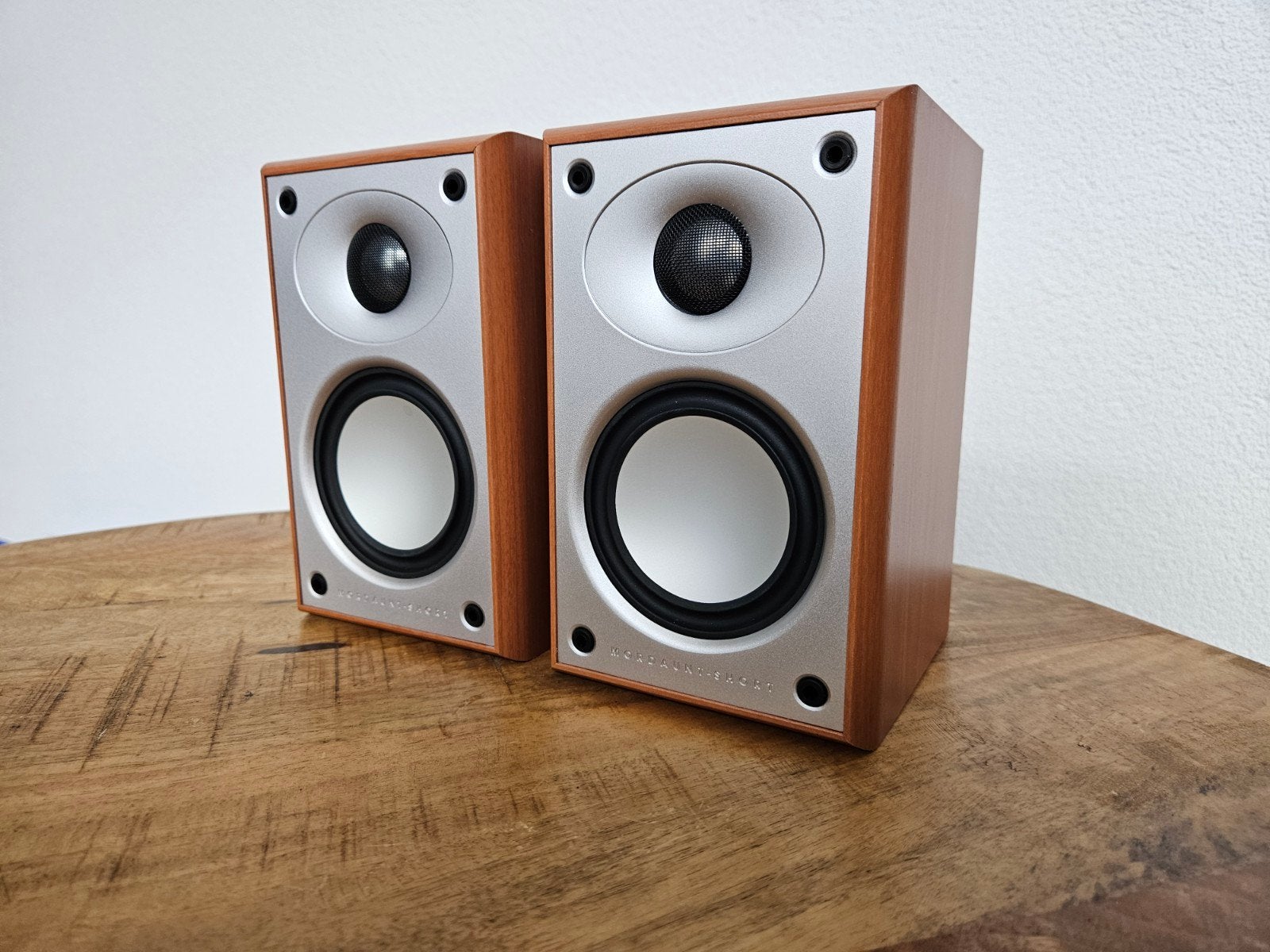 kleine Mordaunt-Short MS302 luidsprekers, Ophalen of Verzenden, Gebruikt, 60 tot 120 watt, Overige merken