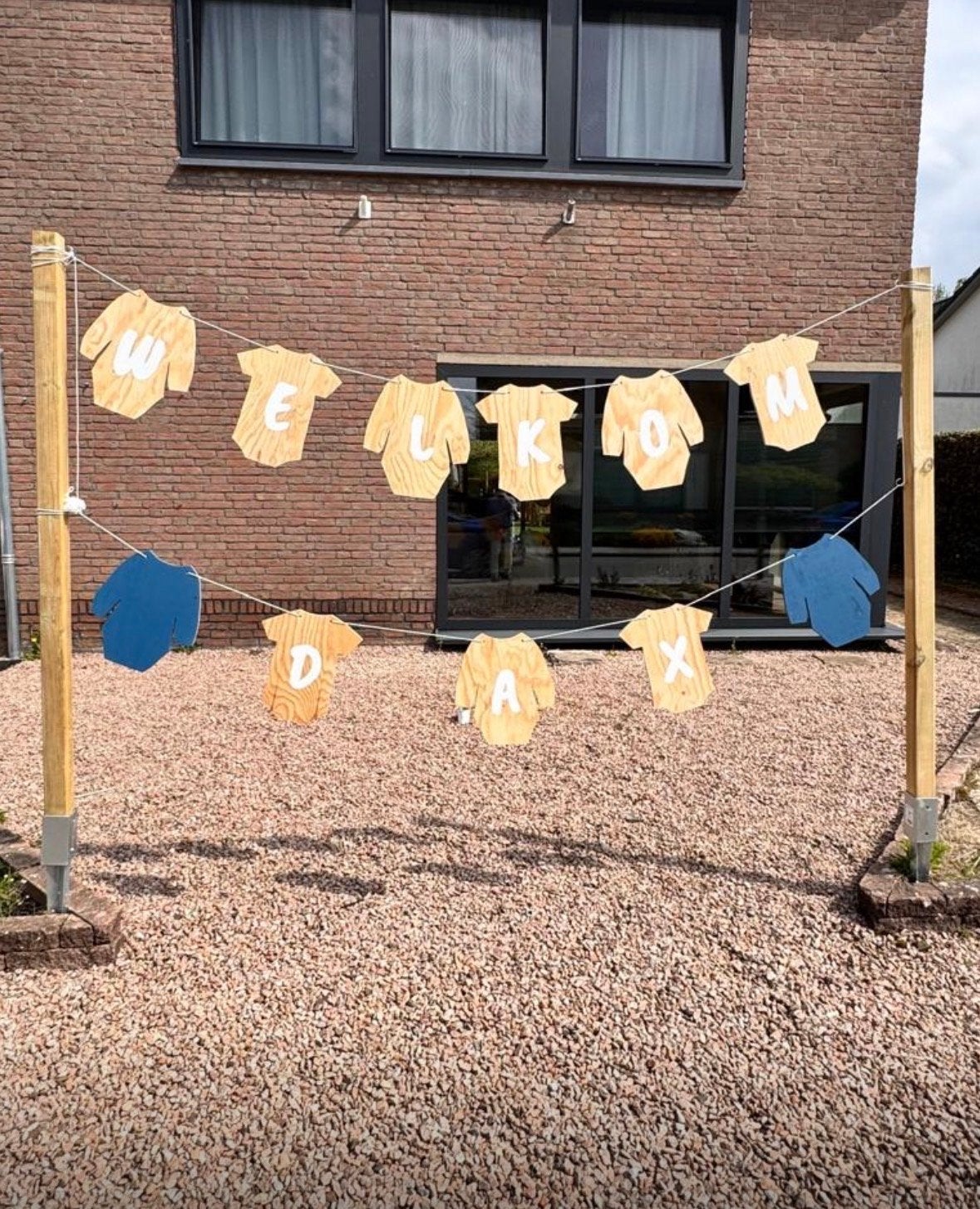 Geboortebord - Houten Rompertjes, Kinderen en Baby's, Ophalen, Gebruikt, Geboortebord