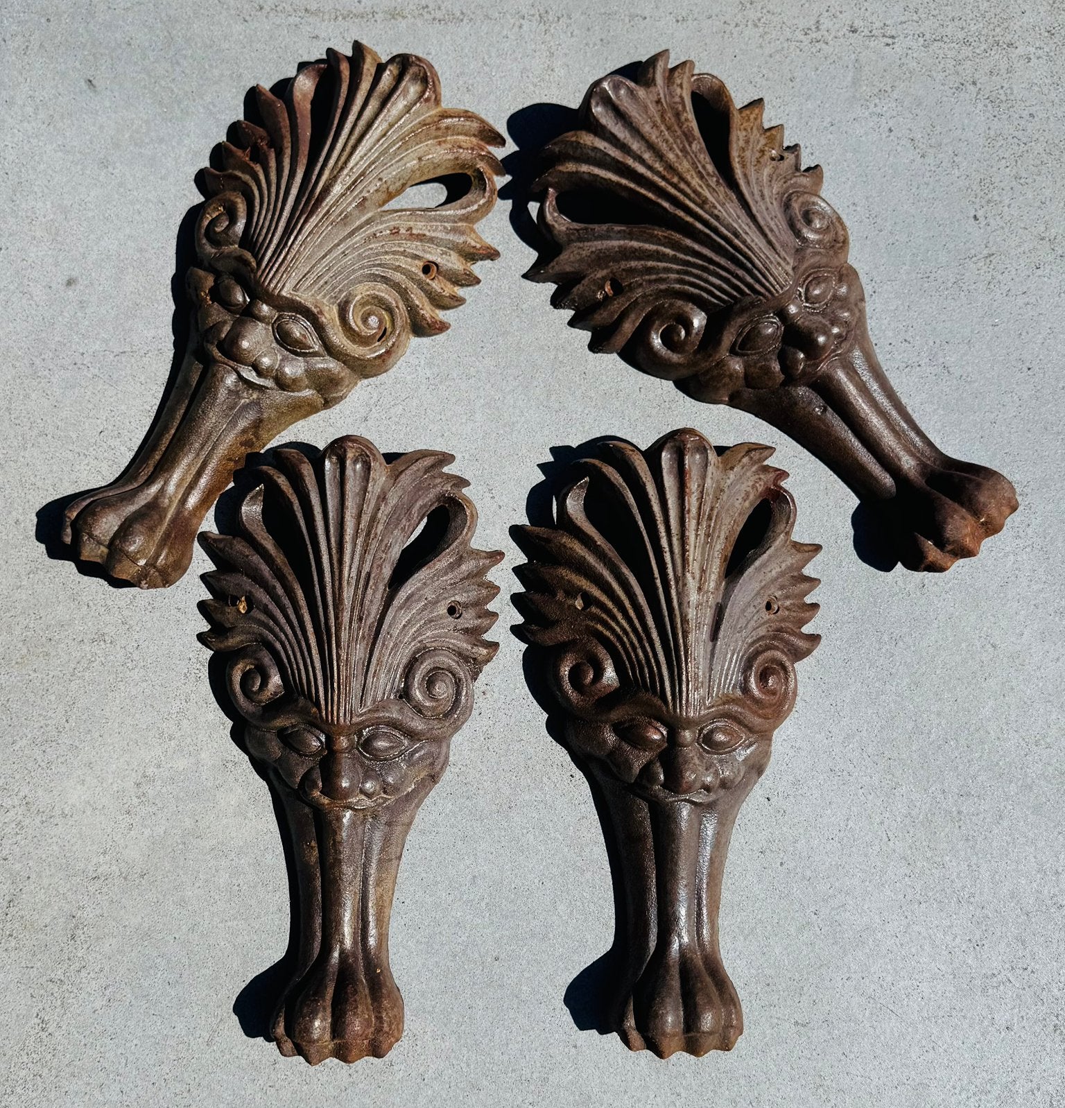 Set van 4 gietijzeren badpoten / klauwpoten, Ophalen of Verzenden
