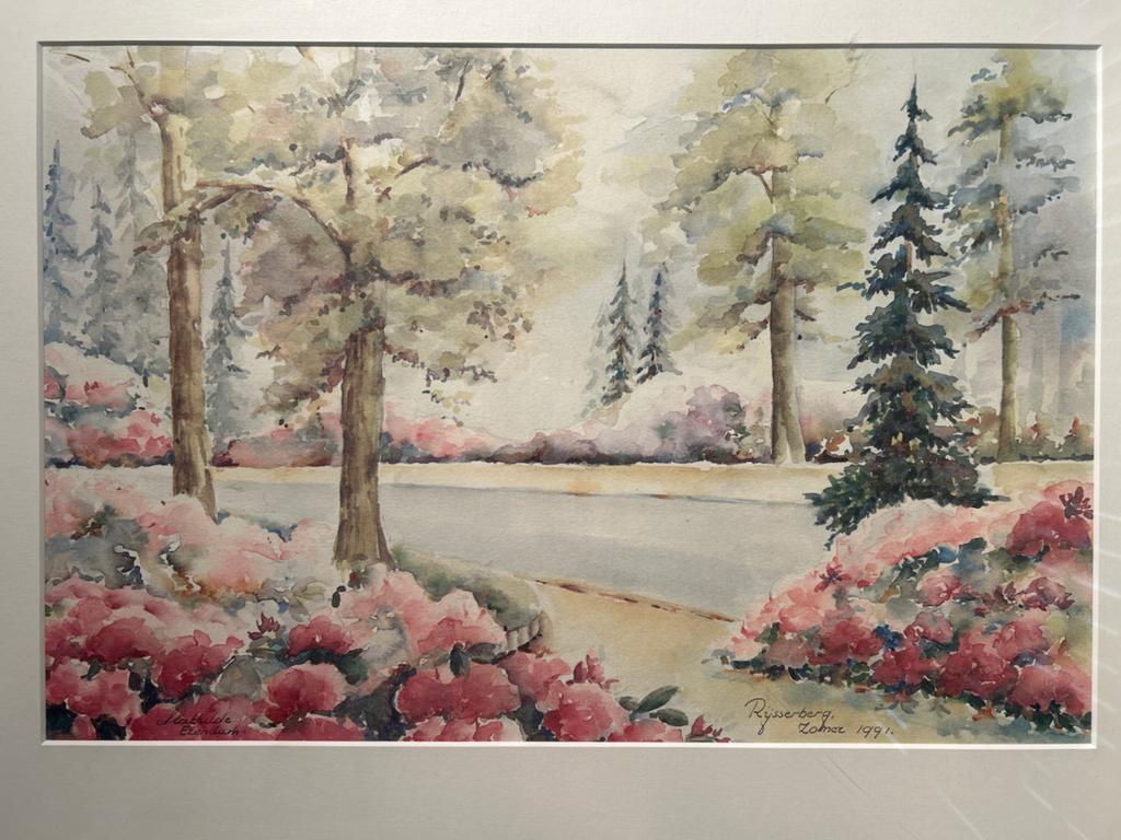 Schilderij: Aquarel Landschap van Rysserberg, Zomer 1991, Antiek en Kunst, Kunst | Schilderijen | Klassiek, Ophalen of Verzenden