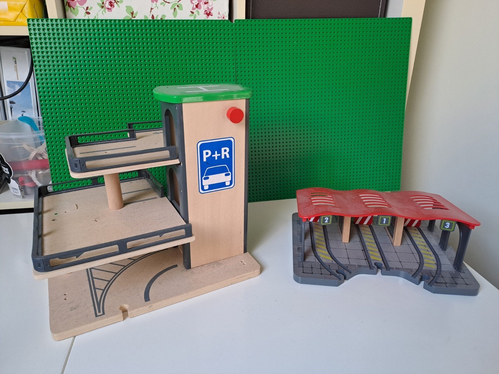 Grote Houten Treinbaan Set met Accessoires en Voertuigen, Ophalen, Gebruikt, Overige typen