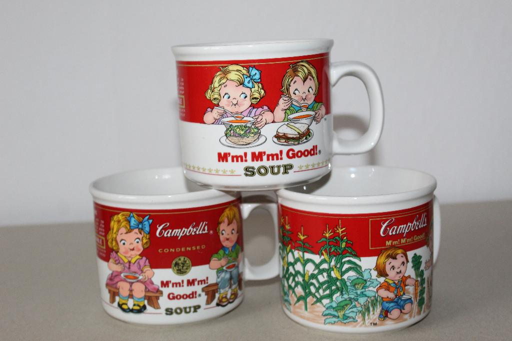Set van 3 vintage Campbell's soepkommen - M'm! M'm! Good!, Ophalen of Verzenden, Zo goed als nieuw, Kom(men), Overige stijlen