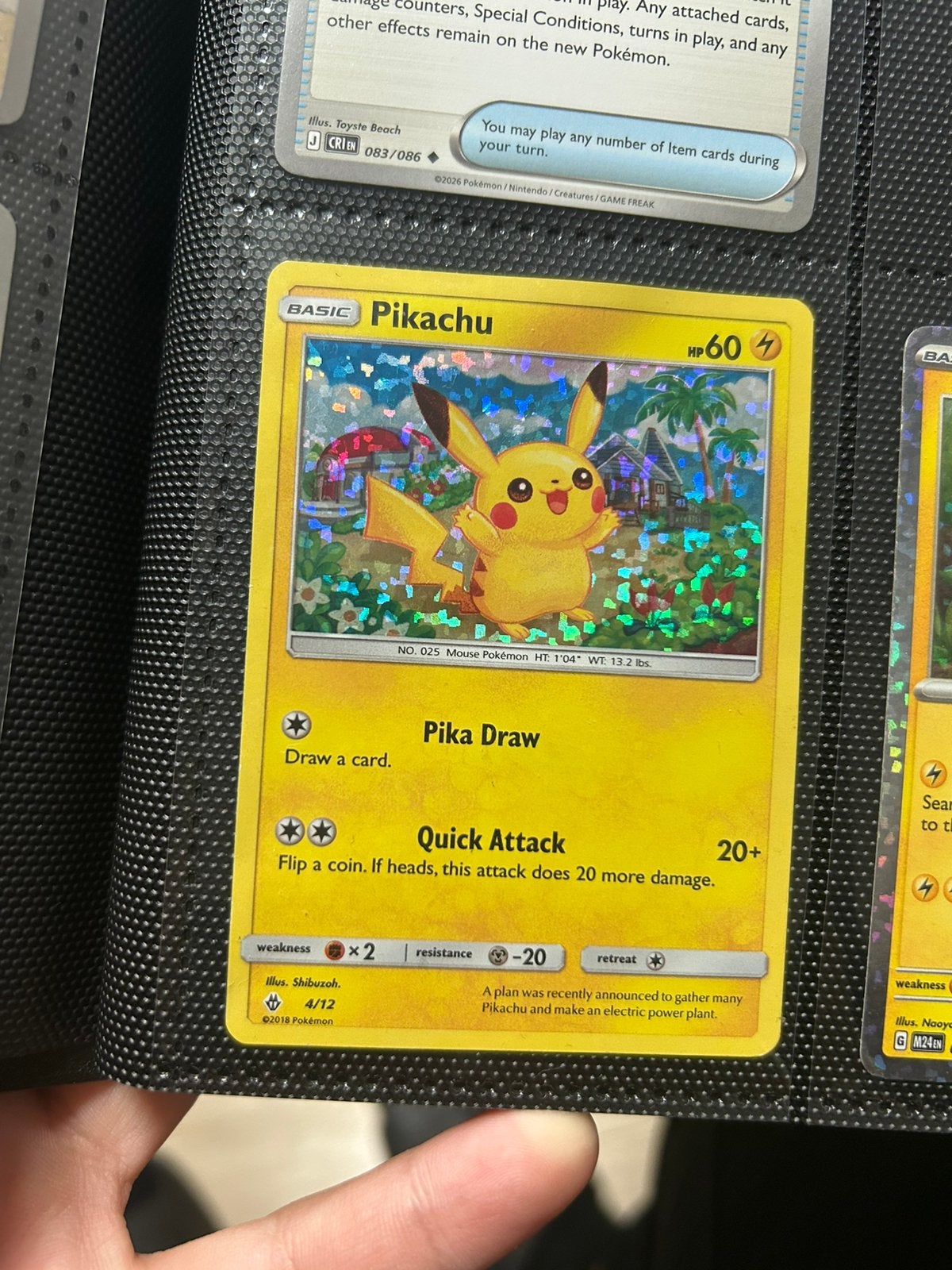 Pikachu kaart pokemon, Ophalen of Verzenden, Zo goed als nieuw