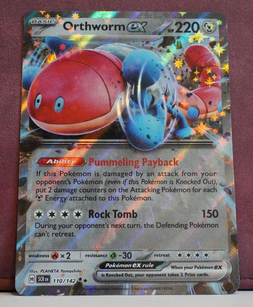Orthworm EX 110-142 Stellar Crown Pokémon Kaart, Hobby en Vrije tijd, Verzamelkaartspellen | Pokémon, Ophalen of Verzenden, Nieuw