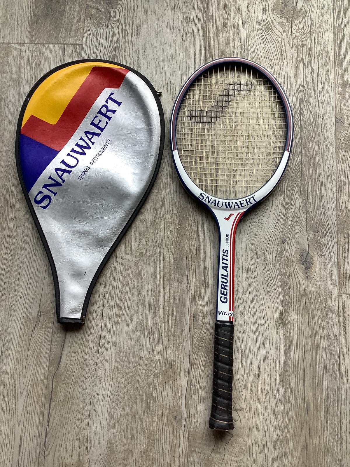 Vintage Snauwaert Vitas Gerulaitis houten tennisracket hoes, Overige merken, L00, Ophalen of Verzenden, Zo goed als nieuw