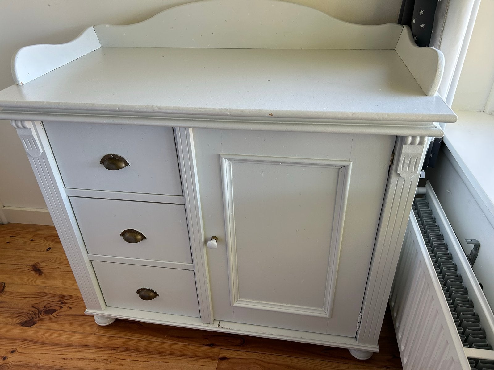 Kleigroene commode/kastje met lades en deurtje, Antiek en Kunst, Ophalen