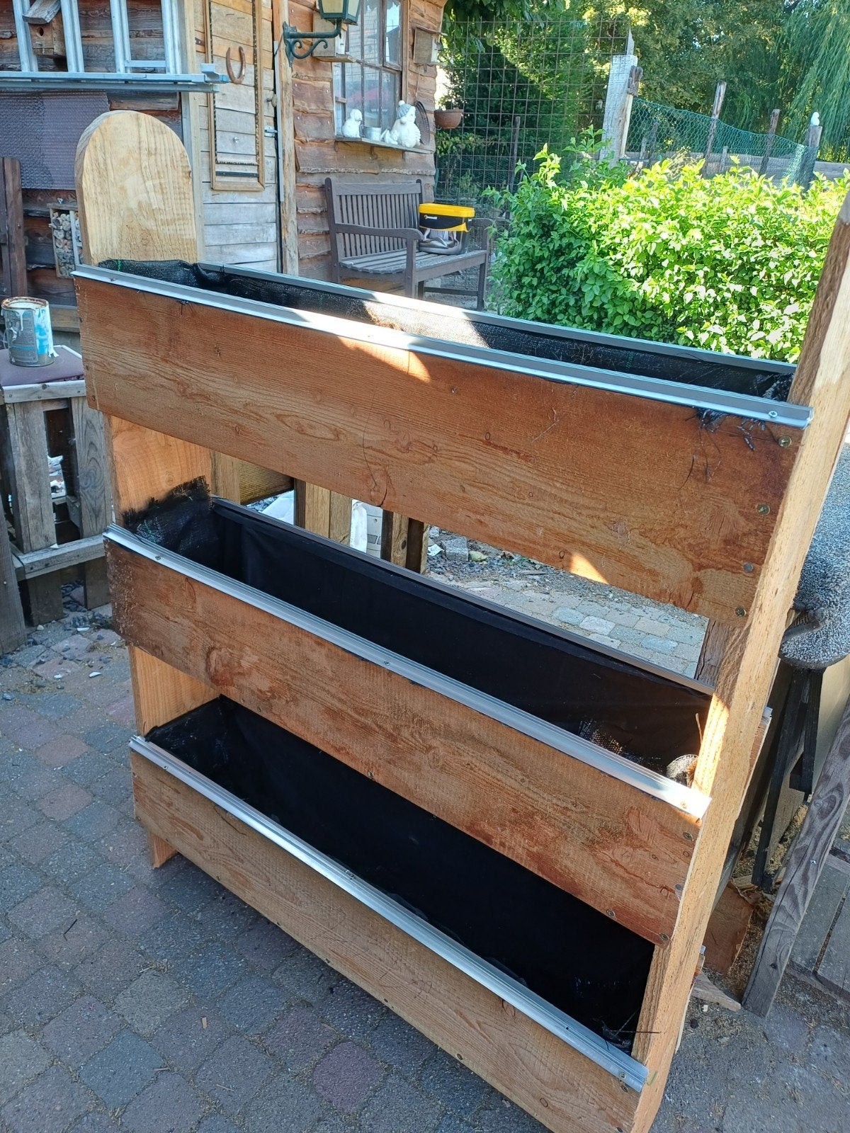 Houten plantenbak / kruidenbak / groentebak (3 bakken), Ophalen