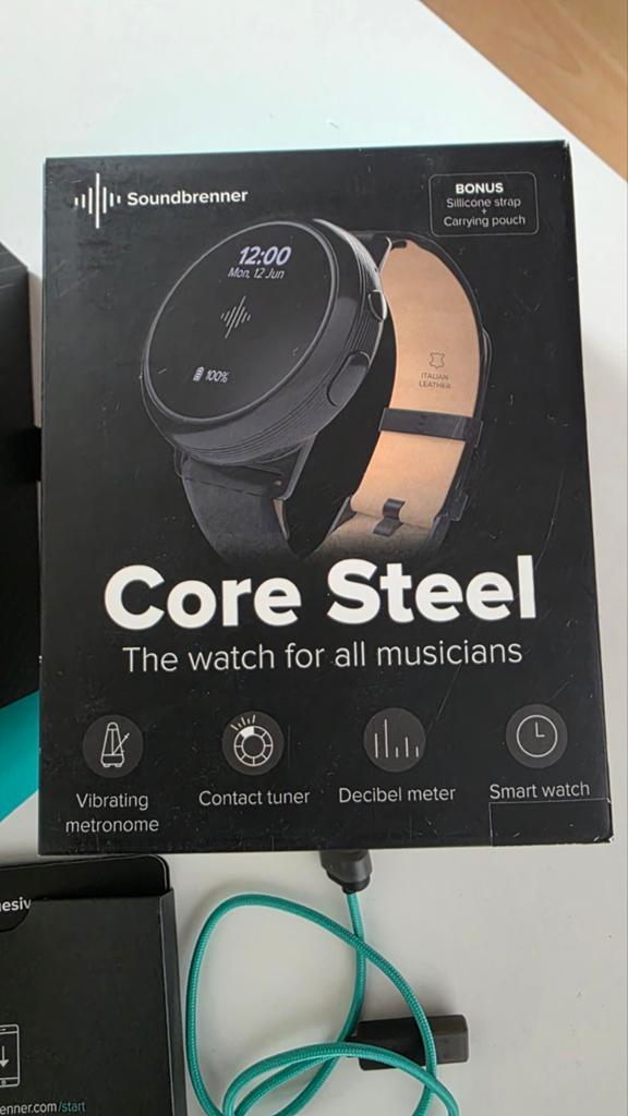 Soundbrenner Core Steel - Smartwatch voor muzikanten, Ophalen of Verzenden, Zo goed als nieuw, Elektrische gitaar