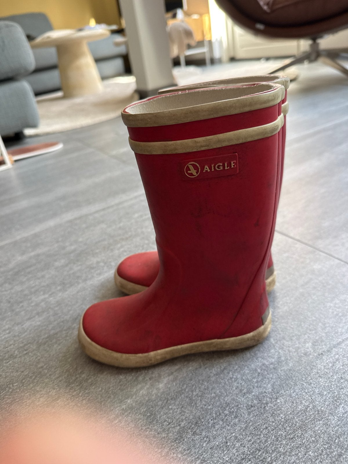Aigle rode kinderlaarzen - Maat 28, Ophalen of Verzenden, Gebruikt, Jongen of Meisje, Laarzen