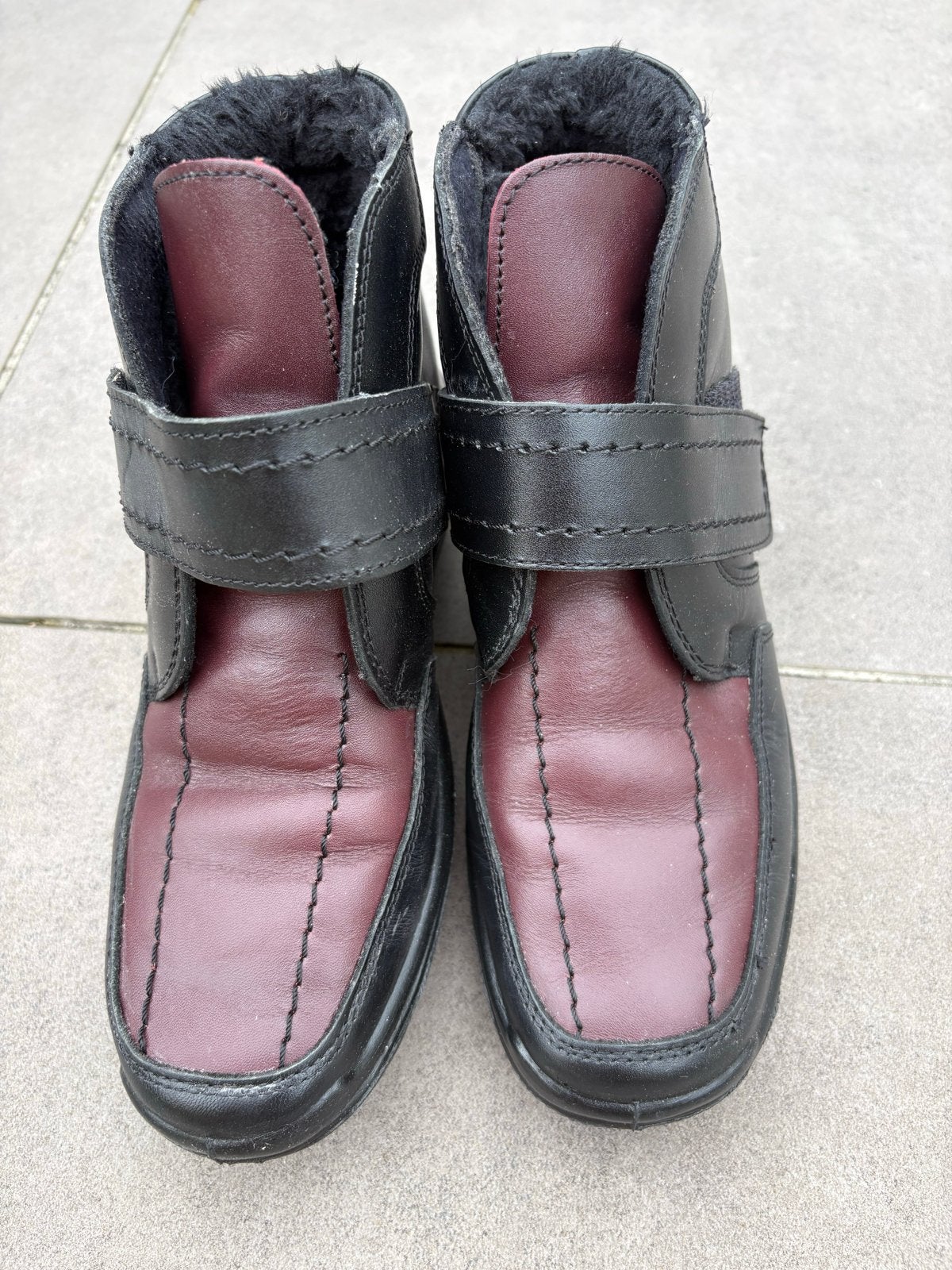 Halfhoge dames winterlaarzen zwart/bordeaux - maat 5 (38) H, Kleding | Dames, Ophalen of Verzenden, Gedragen, Zwart, Lage of Enkellaarzen