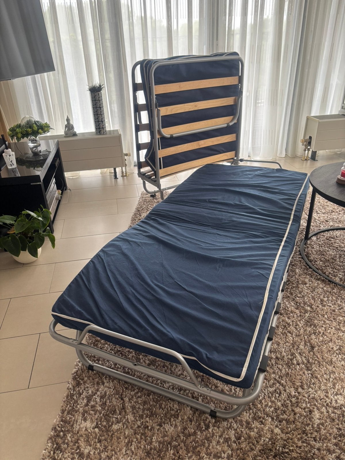 2 Logeerbedden opklapbaar  190x80 weinig gebruikt., Ophalen, Gebruikt, Eenpersoons, 80 cm