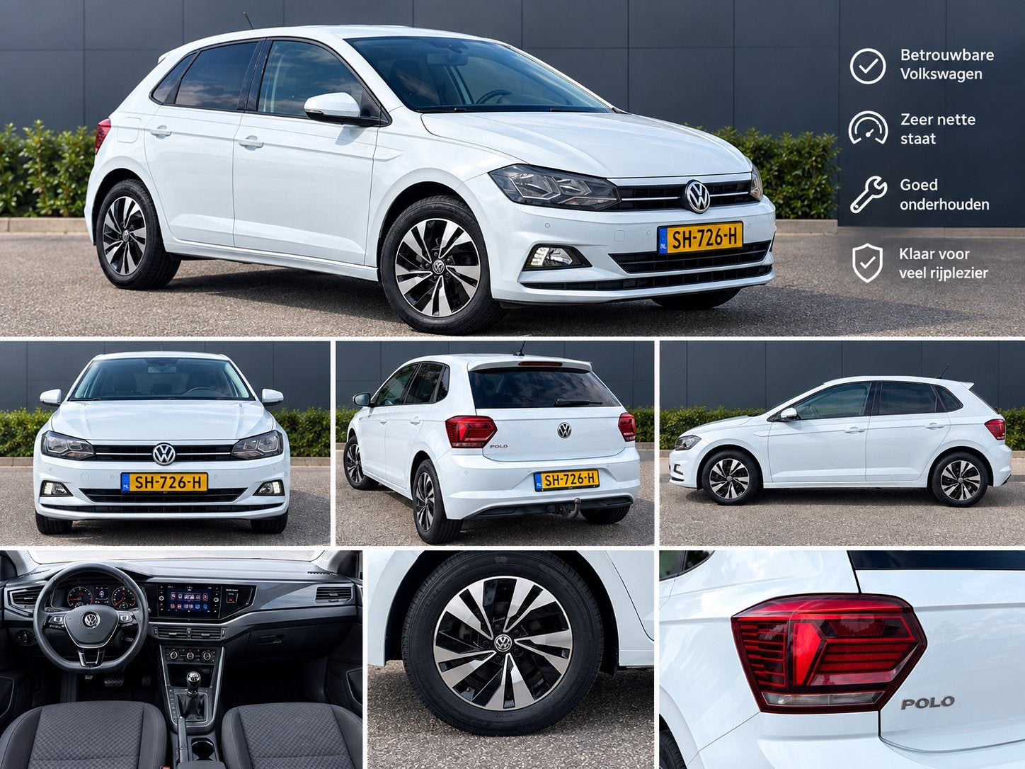Volkswagen Polo 1.0 TSI 115pk 7-DSG 2018 Wit, Auto's, Dealer onderhouden, Stof, Zwart, Origineel Nederlands
