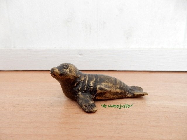 176* Bronzen zeehondje (Boven €75 geen verzendkosten), Ophalen of Verzenden, Nieuw, Overige materialen, Dierenbeeld