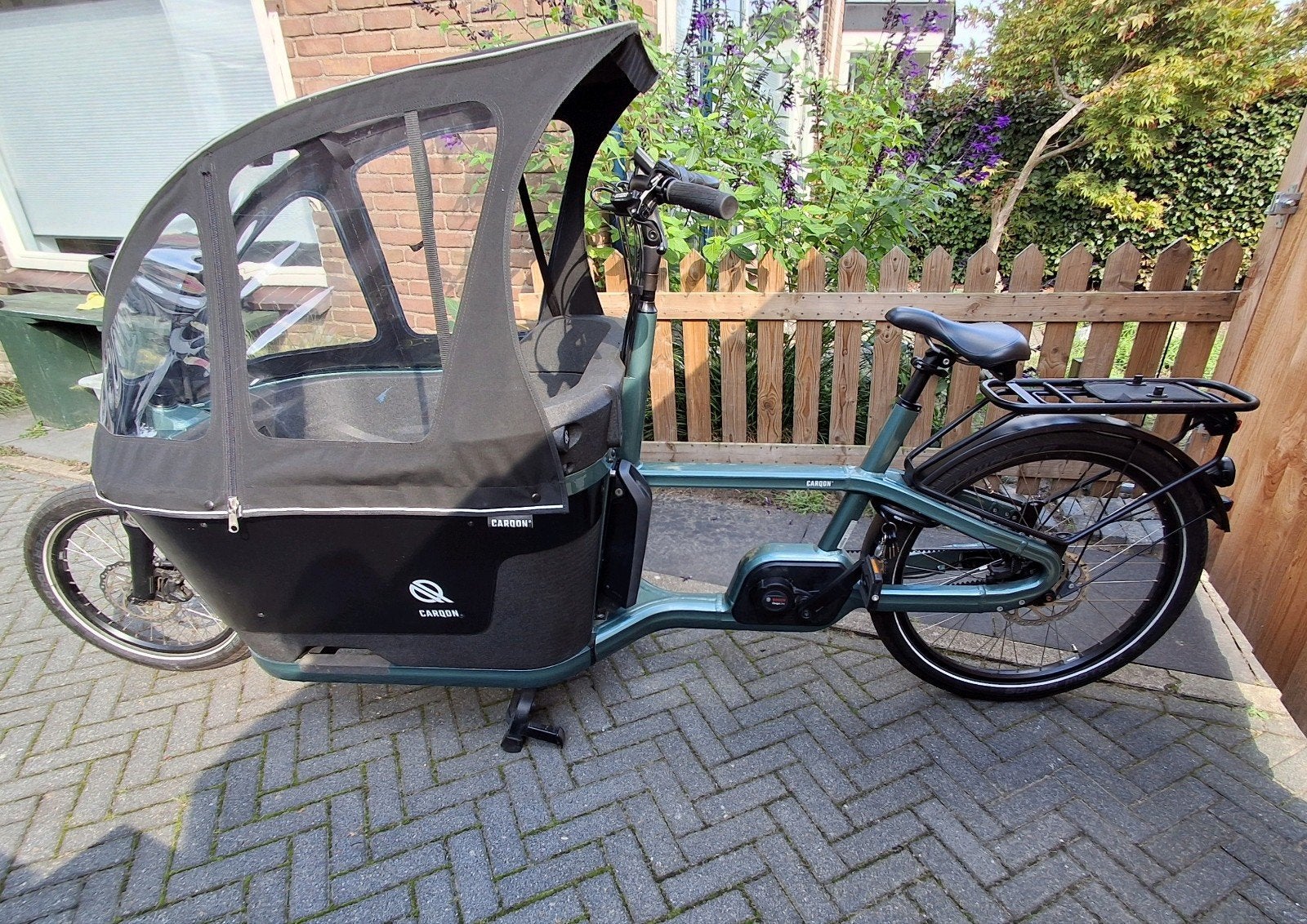 Zeer nette Carqon Cruise bakfiets, Zo goed als nieuw, 2 kinderen, Elektrisch, Schijfrem